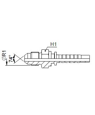 [FONT64.11.24.20] Kop. Mannelijk  1.7/8" JIC - Slang 1.1/4"
