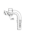 [FONT61.64.24.08] Kop. Vrouwelijk 90°  M24x1,5 - Buis 17L - Slang 1/2"