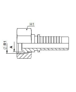 [FONT61.62.20.04] Kop. Vrouwelijk  M20x1,5 - Buis 13L - Slang 1/4"