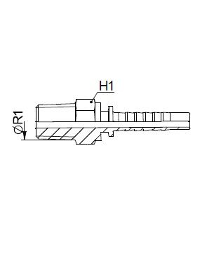 [FONT61.07.02.04] Kop. Mannelijk  1/8" BSPK conisch - Slang 1/4"