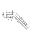 [FONT61.17.04.04] Kop. Vrouwelijk 45°  9/16" ORFS - Slang 1/4"