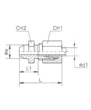 [RAST7504-L1200] Rechte koppeling mannelijk (12L - M18x1,5) x te lassen Ø 16 mm