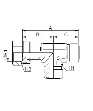 [FONT74.59.00.06] 11/16" ORFS x 11/16" ORFS x 11/16" ORFS