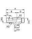 [FONT74.63.20.20] 1.11/16" ORFS x 1.11/16" ORFS x 1.1/4" BSP instelbaar