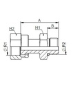 [FONT70.48.06.12] 11/16" ORFS vrouwelijk x M12-1,5 mannelijk