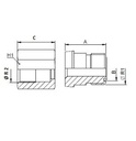 [FONT70.31.20.12] 1.11/16" ORFS vrouwelijk x 1.3/16" ORFS mannelijk