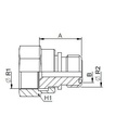 [FONT70.31.16.12] 1.3/16" ORFS mannelijk x 1.7/16" ORFS vrouwelijk