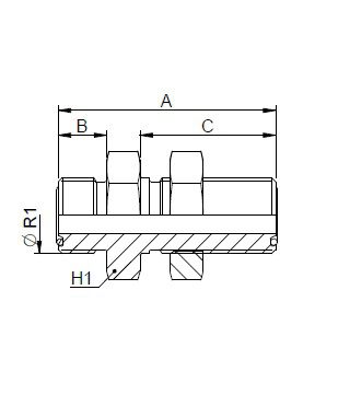 [FONT70.53.00.08] 13/16" ORFS x 13/16" ORFSC - schotkoppeling