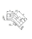 [FONT74.45.12.12] 1.3/16" ORFS X 3/4" BSP instelbaar - 45°
