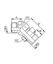 [FONT74.46.06.06] 11/16" ORFS X 9/16" UNF instelbaar - 45°