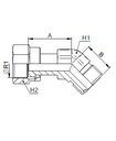 [FONT74.49.00.16] 1.7/16" ORFS x 1.7/16" ORFS - 45°