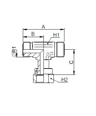[FONT74.55.00.08] 13/16" ORFS x 13/16" ORFS x 13/16" ORFS