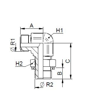 [FONT74.05.24.24] 2" ORFS X 1.1/2" BSP instelbaar - 90°