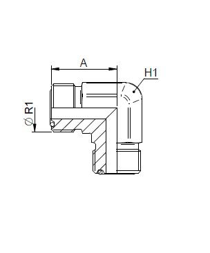 [FONT74.01.00.10] 1" ORFS x 1" ORFS - 90°