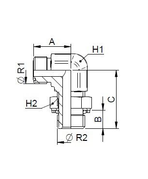 [FONT74.06.16.20] 1.7/16" ORFS X 1.5/8" UNF instelbaar - 90°