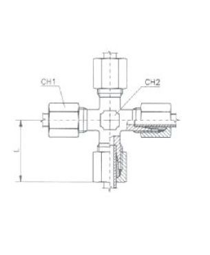 [RAST7529-S2525] Kruis verbinding mannelijk 25S - 25S - 25S -25S - M36x2,0