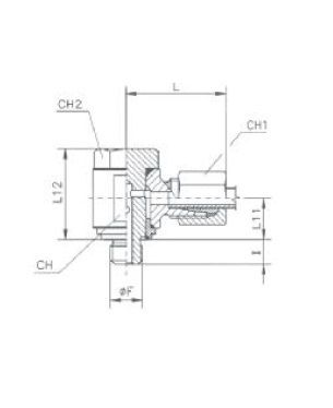 [RAST7536-S1408] Banjo koppeling mannelijk (14S - M22X1,5) x mannelijk (1/2" BSP)