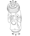 [WALT20.83.30XOOC] Kruiskoppeling W2200 - gaffel ASGE 1.3/8 - 6 x gaffel buis Ooc