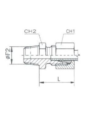 [RAST7512-L0604] Rechte koppeling mannelijk (06L - M12x1,5) x mannelijk (1/4" NPT)