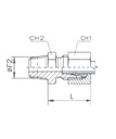 [RAST7512-S0604] Rechte koppeling mannelijk (06S - M14x1,5) x mannelijk (1/4" NPT)