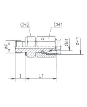 [RAST7596-L0610] Rechte koppeling vrouwelijk (06L - M12X1,5) met o-ring x mannelijk (M10x1,0) met o-ring