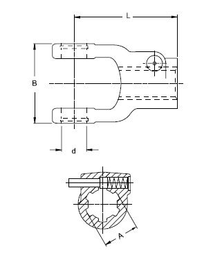 [WALT19.10.00] Gaffel met drukstift AG 1.3/8" - 6 (TOT EINDE VOORRAAD)