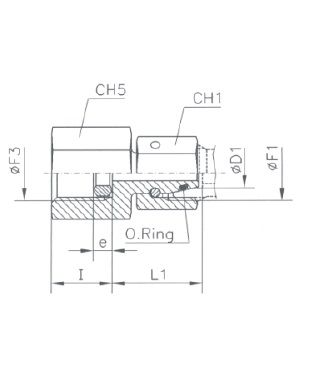 [RAST7586-S1208] Rechte koppeling vrouwelijk (12S - M20x1,5) x vrouwelijk manometer (1/2" BSP)
