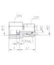 [RAST7586-S1208] Rechte koppeling vrouwelijk (12S - M20x1,5) x vrouwelijk manometer (1/2" BSP)