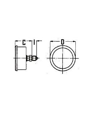 [DKWK 80 801 066] Manometer Ø 63 mm - 0-0060 bar