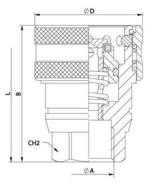 [DKWK 80 960 003] Snelkoppeling rem vrouwelijk binnendraad - DN 13 - 1/2" BSP
