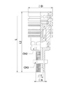[DKWK 80 950 031] Snelkoppeling vrouwelijk - DN 13 -  schotkoppeling - M14/08L - trekken en duwen