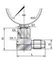 [DKWK 80 800 320] Druknemer 90° manometer (vrouwelijk 1/4" BSP) x  (mannelijk M16 x 2)