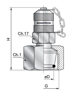 [DKWK 80 800 151] Druknemer (vrouwelijk M14x1,5 - 08L) x (mannelijk  M16x2,0)