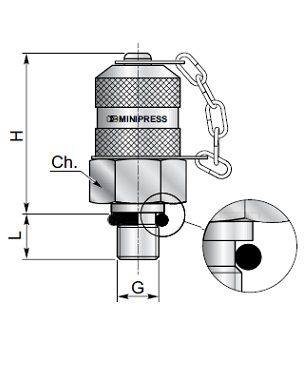 [DKWK 80 800 033] Druknemer (mannelijk - 3/4" UNF) x (mannelijk  M16x2,0)