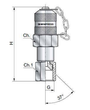 [DKWK 80 800 093] Druknemer (vrouwelijk - 9/16" JIC) x (mannelijk  M16x2,0)