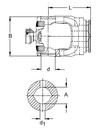 [WALT35.13.310] Gaffel voor buis 39,5 x 49,0 (serie 1bGA) (80° P-line)