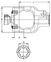 [WALT36.10.310] Gaffel met drukstift AG P 1.3/8" - 6 (80°)