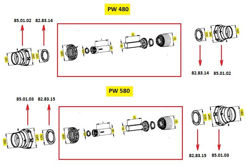 [WALTSPGF25L1000] Complete Stofkap SPGF25 lengte 1000mm