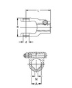 [WALT10.10.103] Gaffel AGKK as 25 mm - spie 8 mm - bout M12x60 buiten as