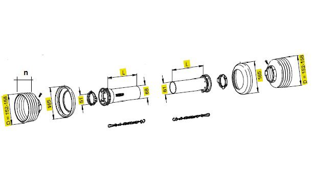 [WALTSD15L1000] Complete bescherming SD15 lengte 1000mm