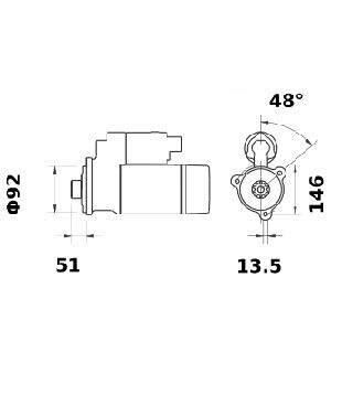 [ISKRIS1077] Reductiestarter Mahle  4,2 Kw - 12V - 10T