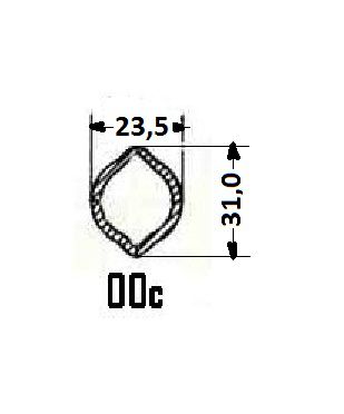 [WALT75.02.00] Profielbuis OOc - 23,5 x 31,0 - 2900mm