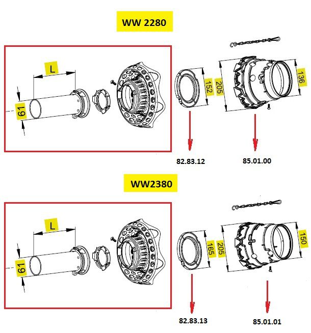 [WALTSDFH15L1500-BI00] Stofkap Binnen SDF15 lengte 1500mm