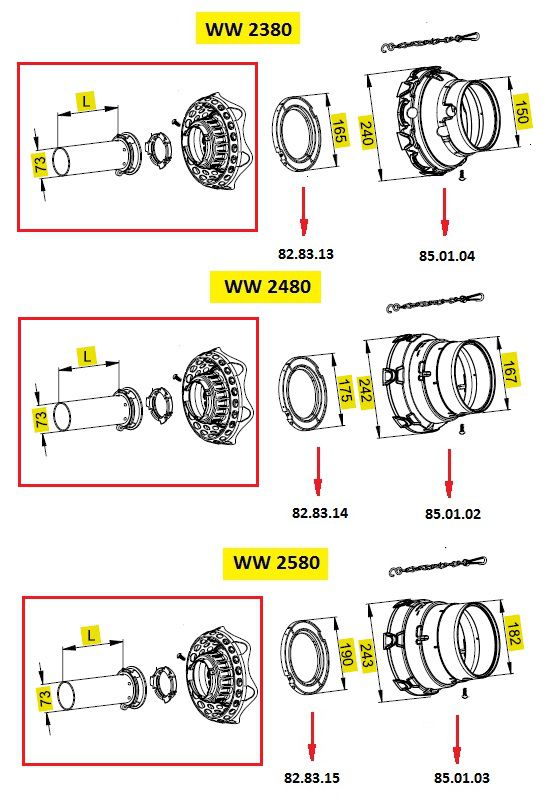 [WALTSDFH25L1000-BI00] Stofkap Binnen SDF25 lengte 1000mm
