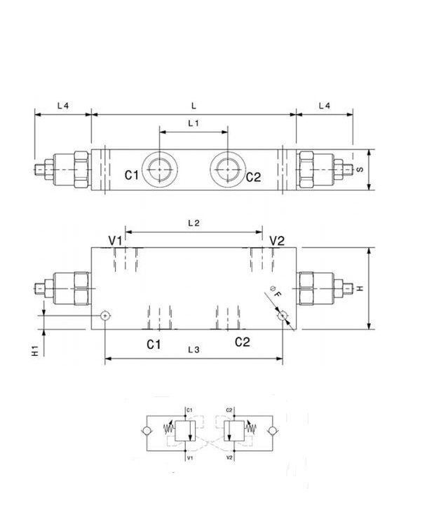 [DKWK 80 006 105] Balanceerklep dubbel 3/8"  BSP - verhouding 4,25/1