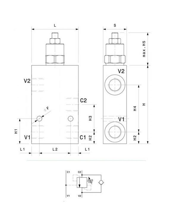 [DKWK 80 006 020] Balanceerklep enkel 3/4"  BSP - verhouding 4,25/1