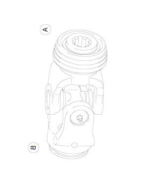 [WALT36.83.00XS4] Kruiskoppeling W2500 - gaffel ASG 1.3/8 - 6 x gaffel buis S4