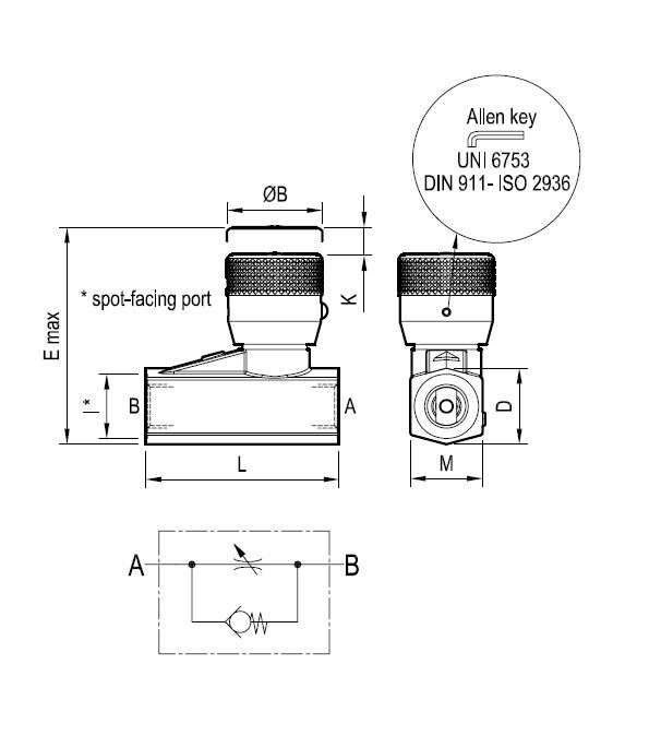[DKWK 80 007 201] Smoorklep unidirectioneel - 1/4"  BSP