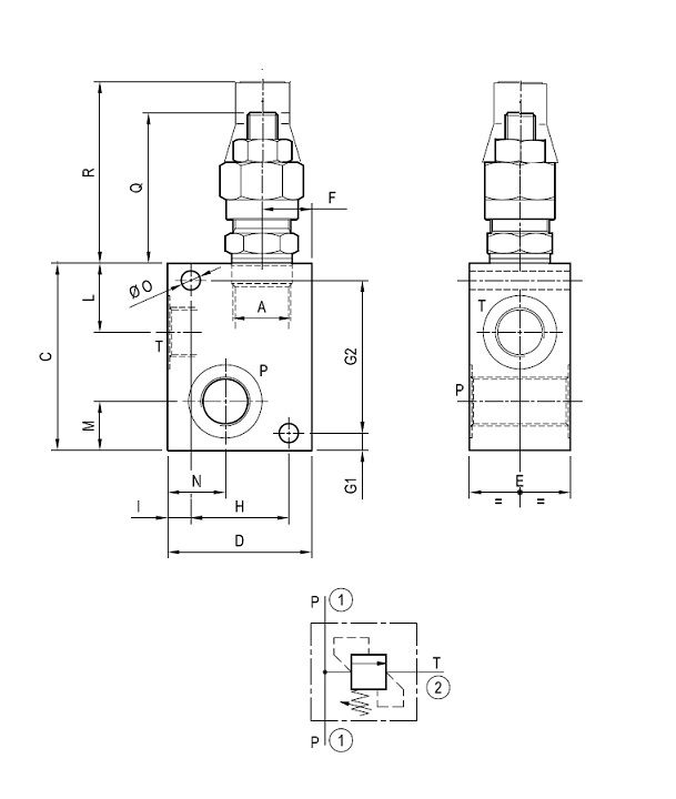 [DKWK 80 002 021] Overdrukklep Rexroth 3/8" - Max 030L - Regelbaar tussen  5/50 bars