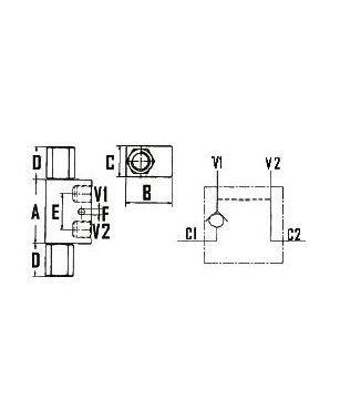 [DKWK 80 003 025] Gestuurde terugslagklepen enkel - 1/4"  BSP
